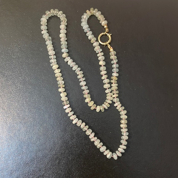 ☘️☘️Host Pick☘️☘️ 20” aquamarine 14kt Solid gold sailor clasp and charm - Picture 1 of 8